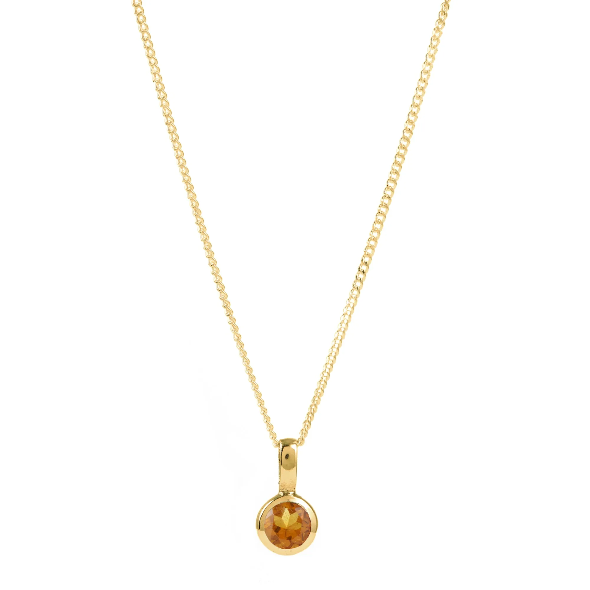November Birthstone Charm Necklace - Citrine