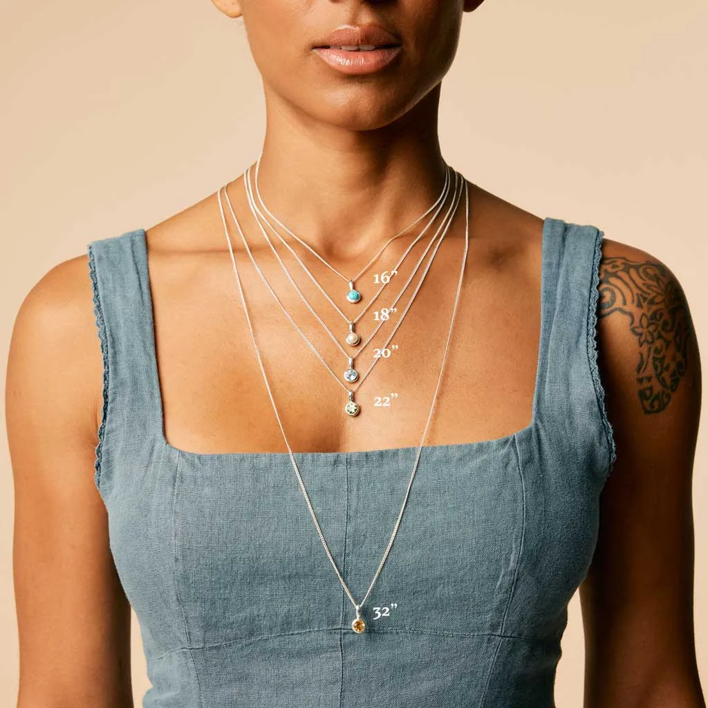 November Birthstone Charm Necklace - Citrine