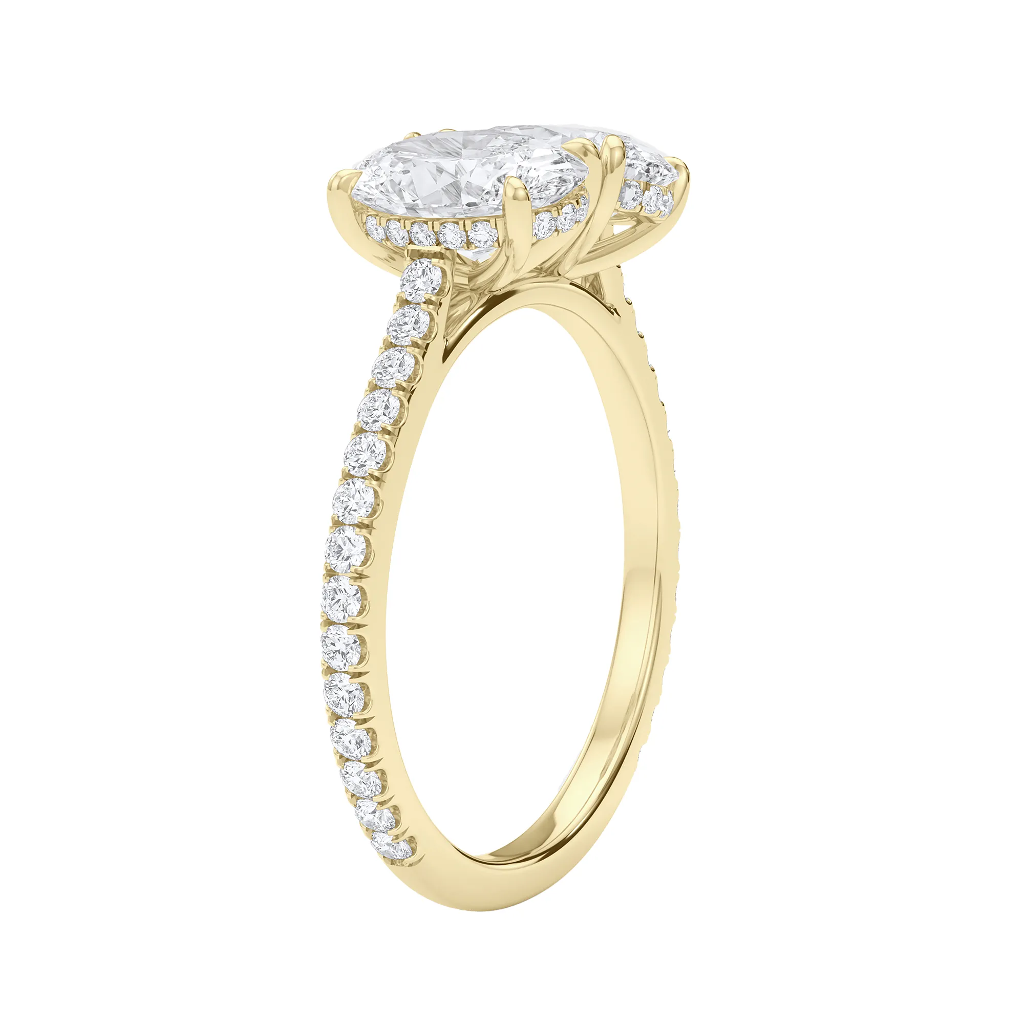 Oval Pave Twin Diamond Ring
