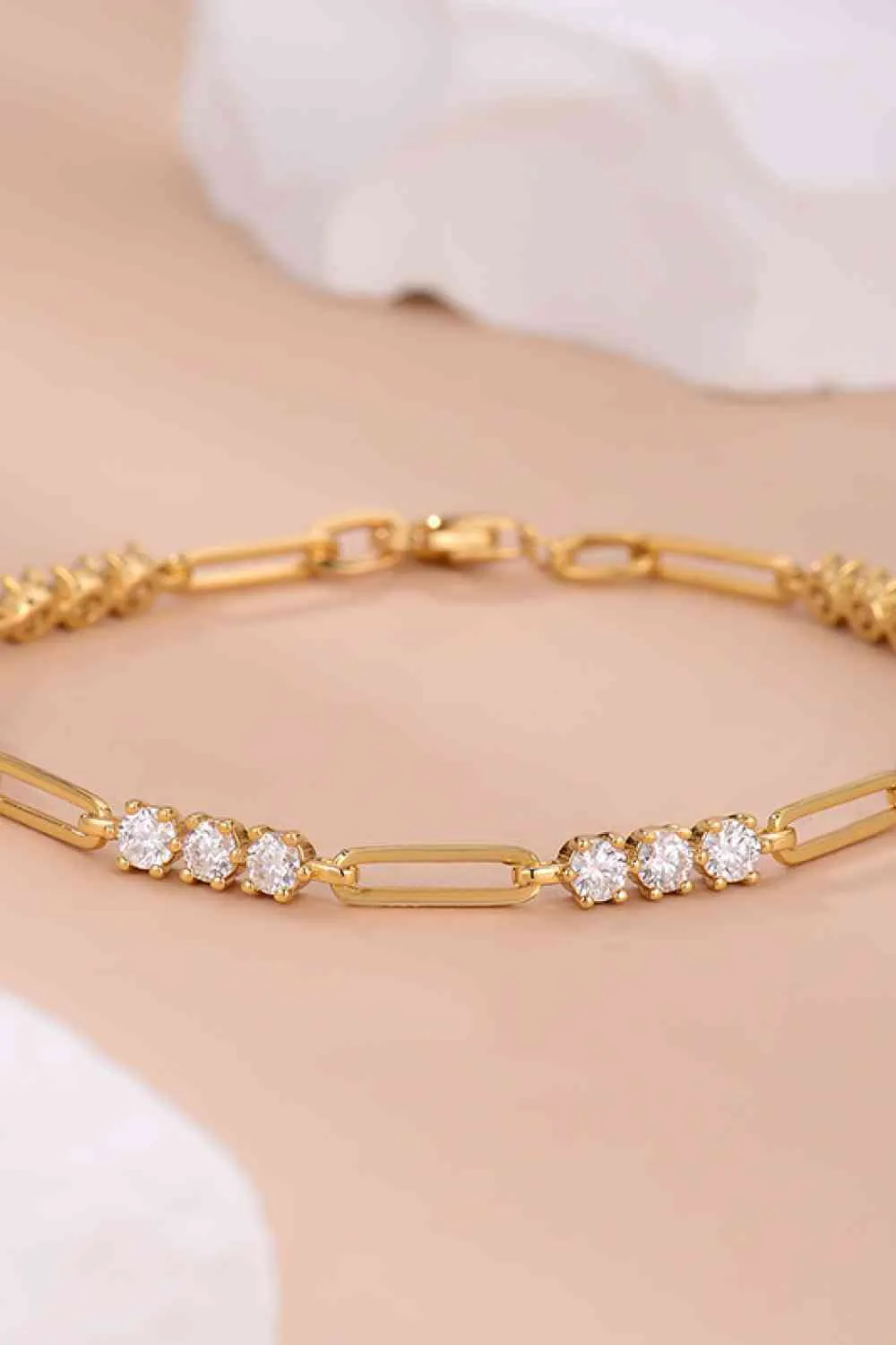 Paperclip 1.8 Carat Moissanite 925 Sterling Silver Bracelet