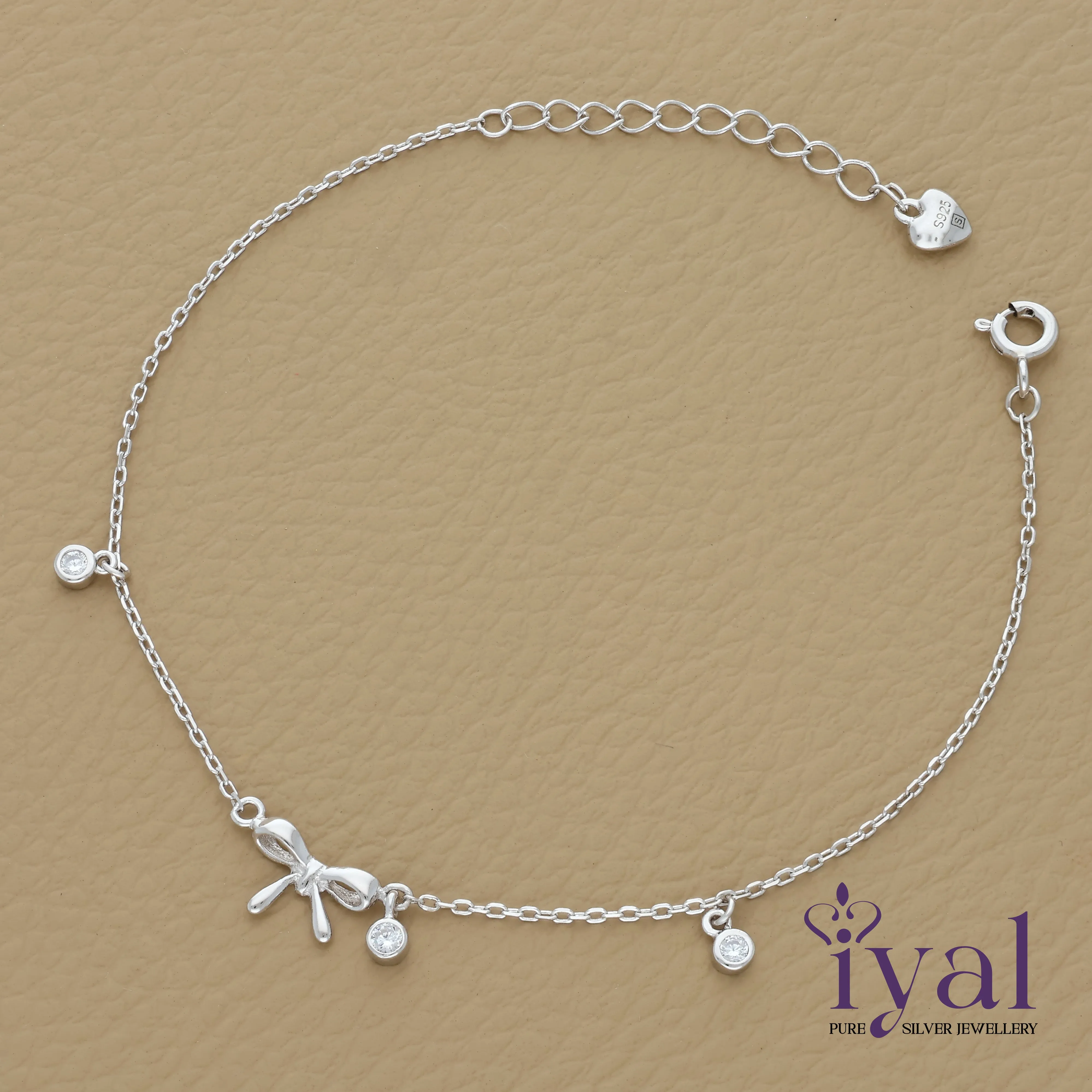 Radiant Minimal Bow Silver Bracelet