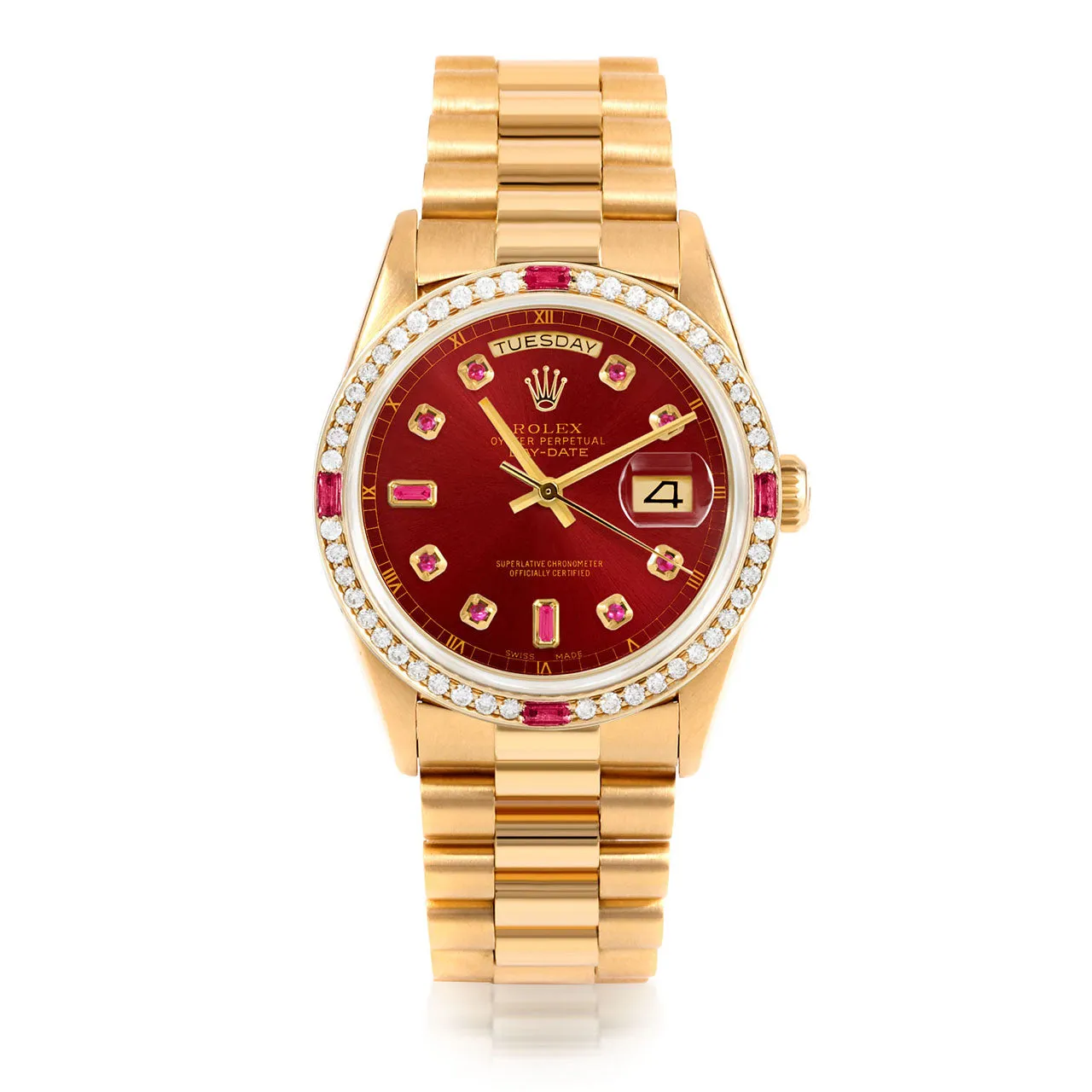 Rolex Day-Date 36mm | 18238-RED-RBY-AM-4RBY-PRS