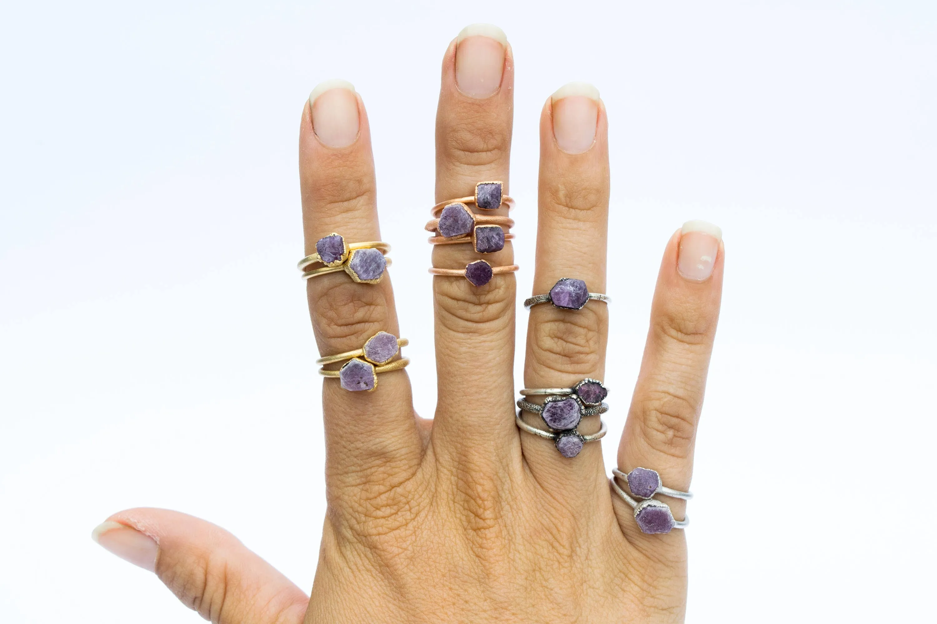 SALE Raw ruby ring | Red ruby stacking ring