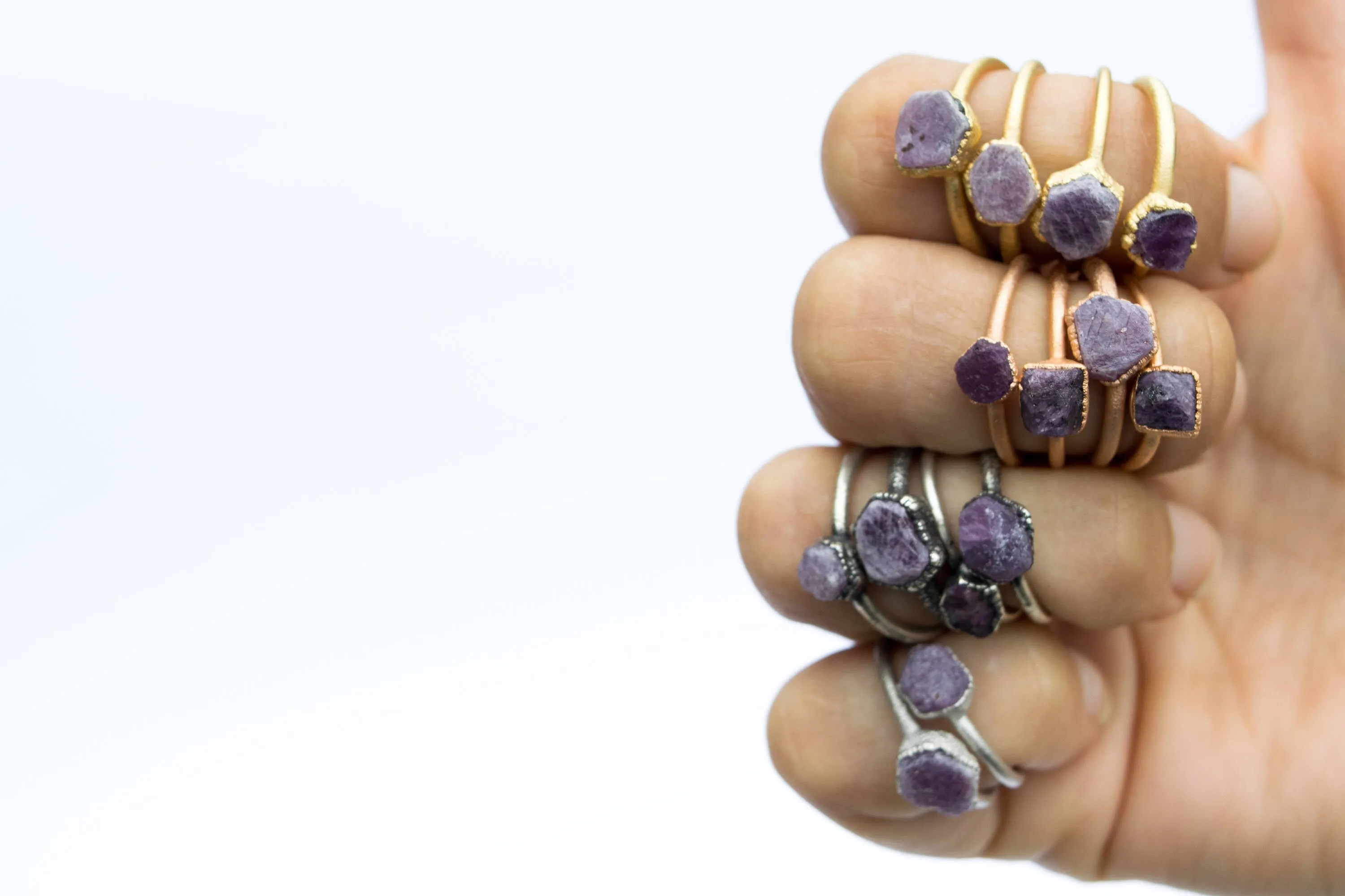 SALE Raw ruby ring | Red ruby stacking ring
