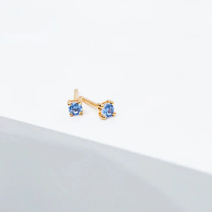 Sif Jakobs Silver Gold Plated Earrings Princess Round Blue
