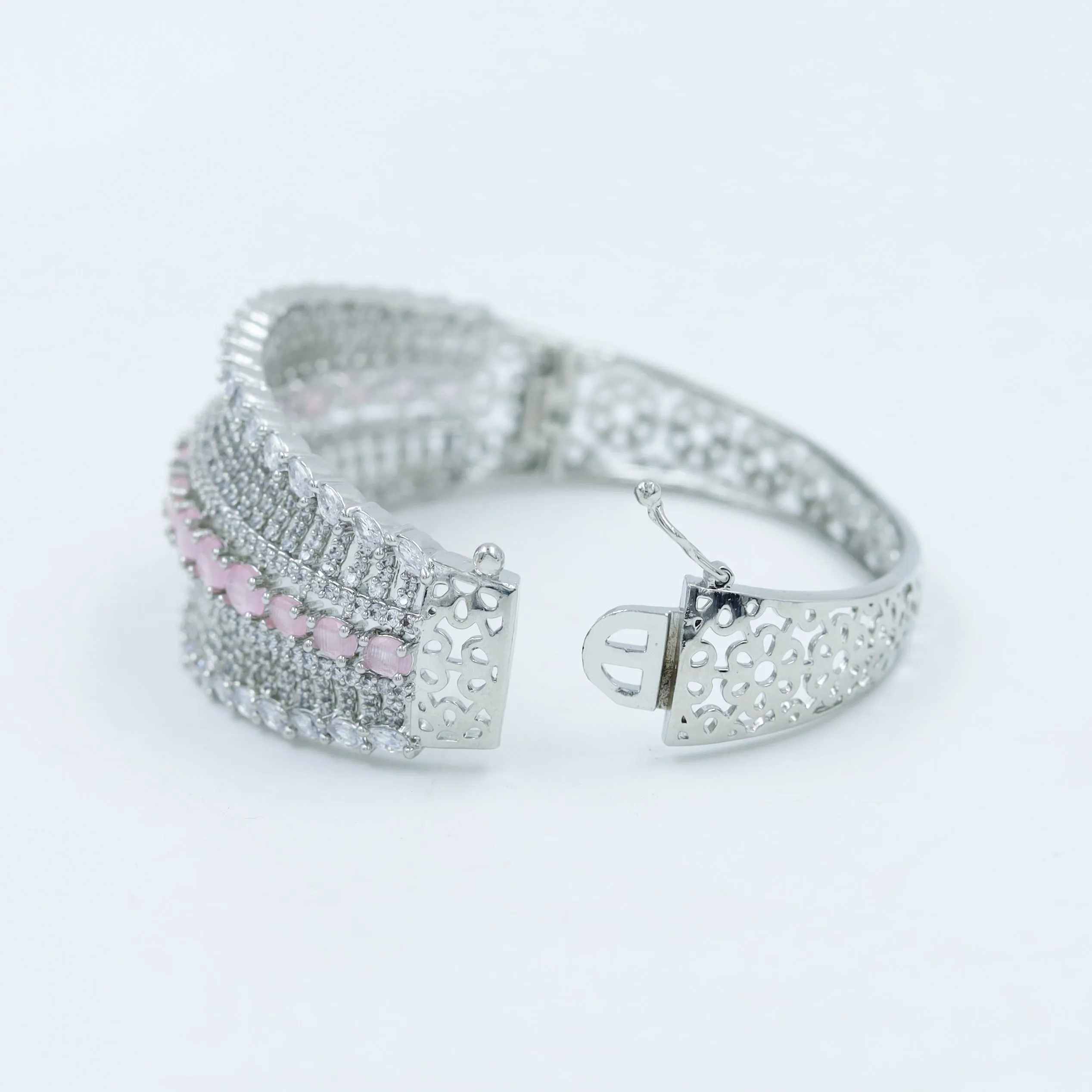 Stylish Zircon/AD Silver Plated Bracelet 16576-3723