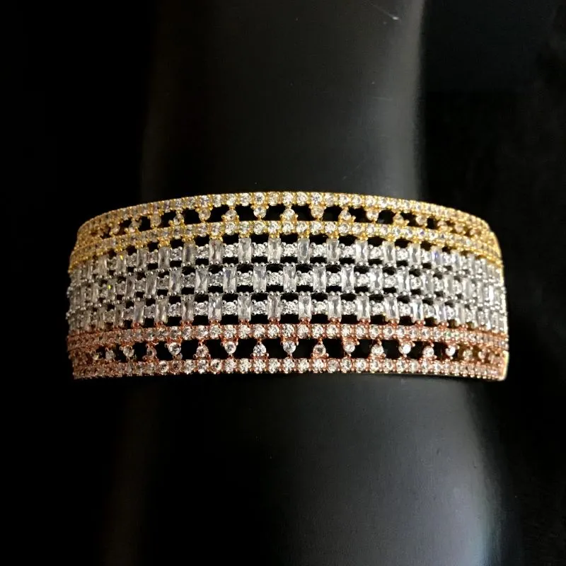 Three Tone Zircon/AD  Bracelet