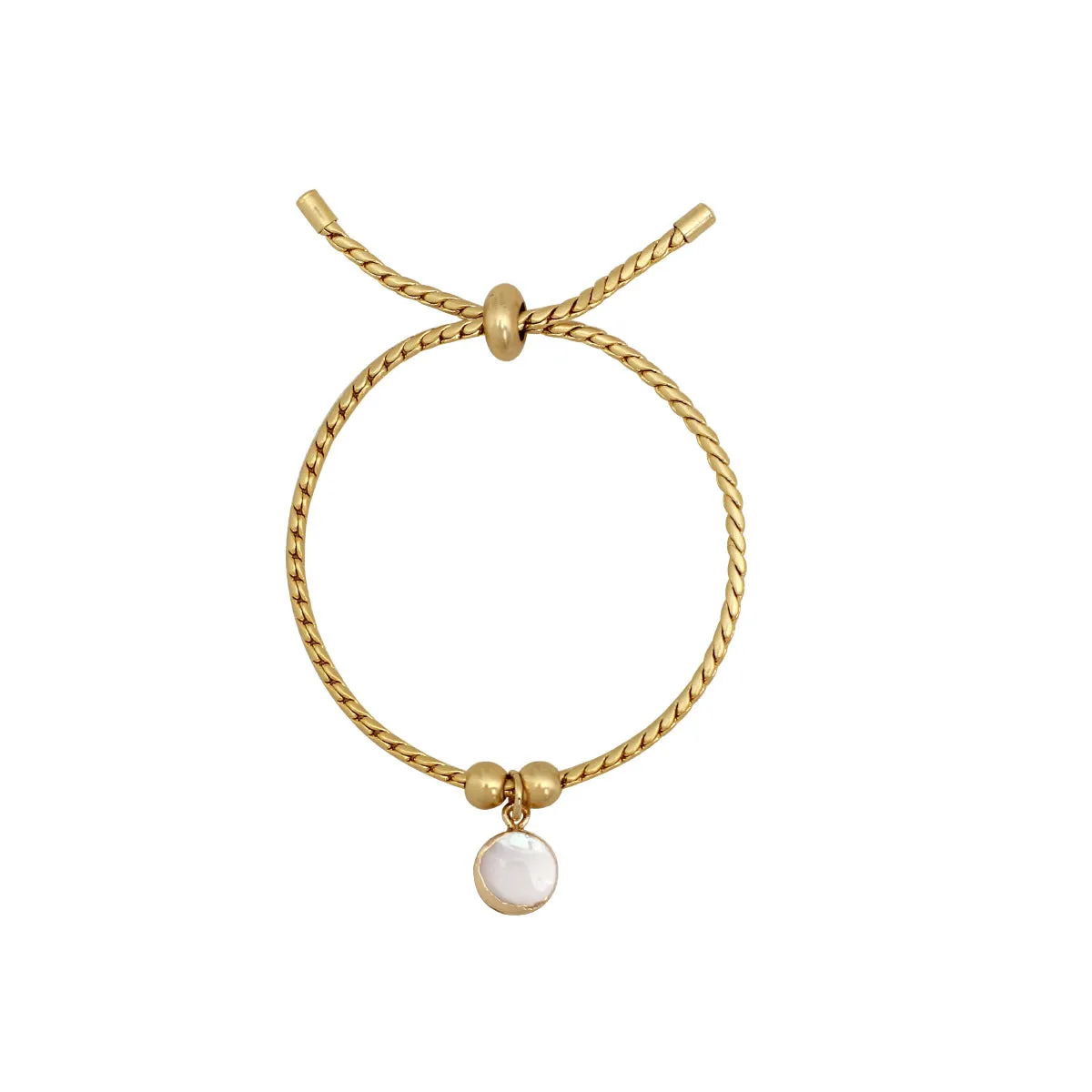 Vintage 14K Gold Plated Chain Bracelet With Shell