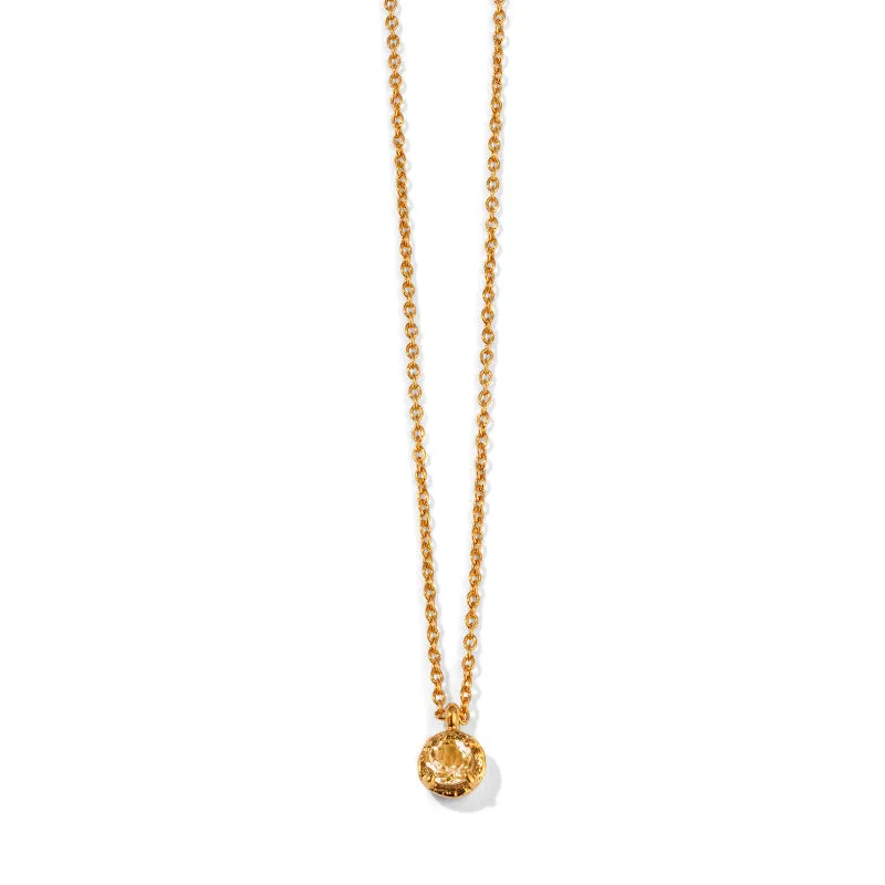 Winkie Necklace, Citrine, Gold
