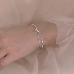 Zircon Star Double Chain Bracelet
