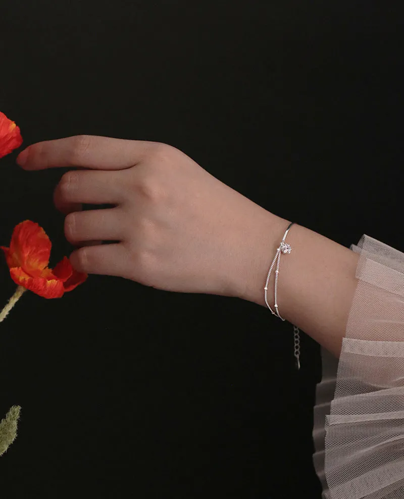 Zircon Star Double Chain Bracelet